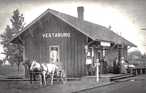 Vestaburg depot and train